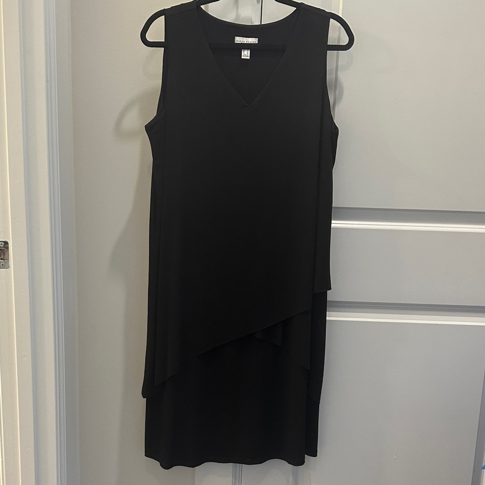 Susan Graver Elegant Black Asymmetrical Dress Large